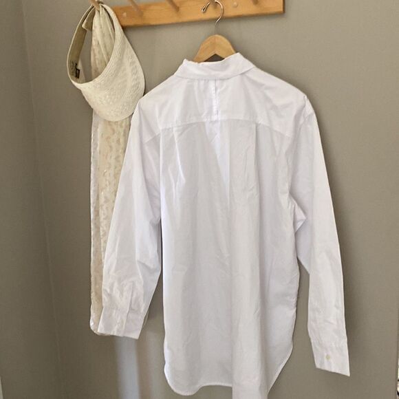 CALIA White Collared Oversized Drop Bottom Shirt/Top - Picture 2 of 11